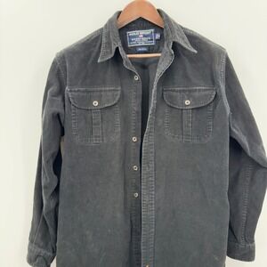 Ralph Lauren Polo Sport Corduroy Shacket Dark Gray Workwear Size M SEE FLAW